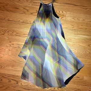 NWOT. Woman’s Rachel Roy colorfully patterned dress. Size XS.